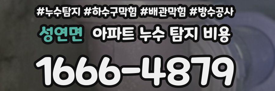성연면 아파트 누수 탐지 비용