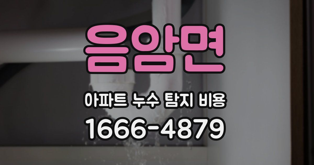 음암면 아파트 누수 탐지 비용