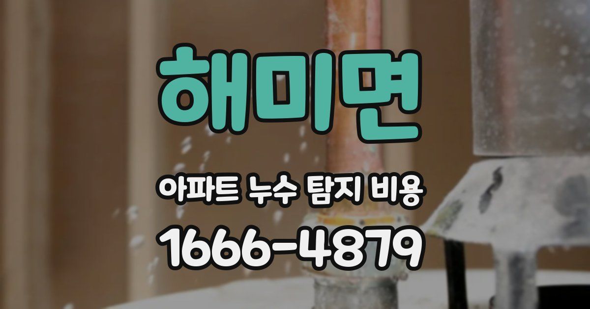 해미면 아파트 누수 탐지 비용