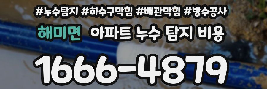 해미면 아파트 누수 탐지 비용