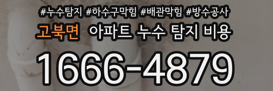 고북면 아파트 누수 탐지 비용