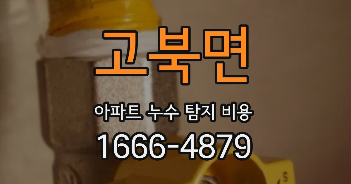 고북면 아파트 누수 탐지 비용