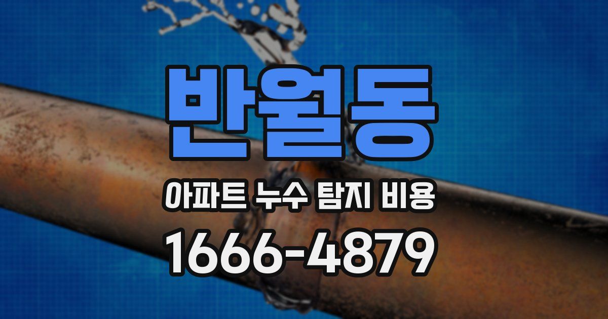 반월동 아파트 누수 탐지 비용