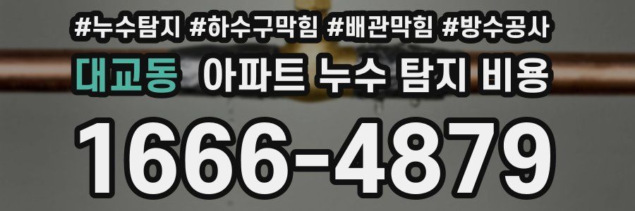 대교동 아파트 누수 탐지 비용