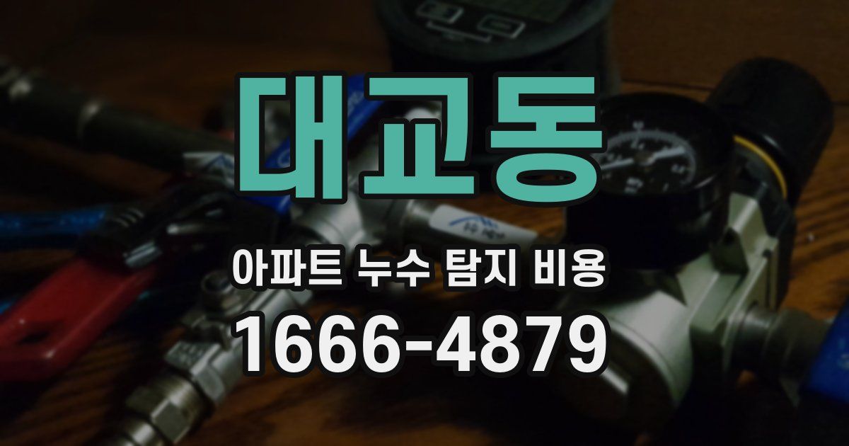 대교동 아파트 누수 탐지 비용