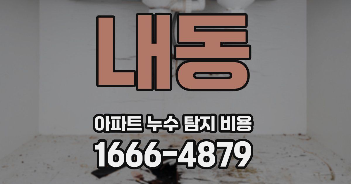 내동 아파트 누수 탐지 비용