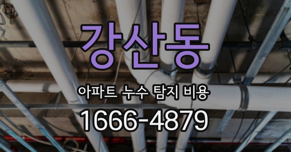 강산동 아파트 누수 탐지 비용