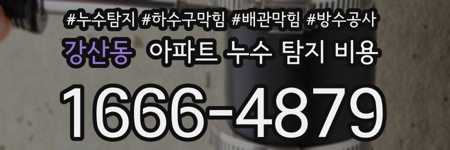 강산동 아파트 누수 탐지 비용