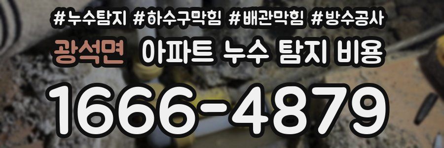 광석면 아파트 누수 탐지 비용