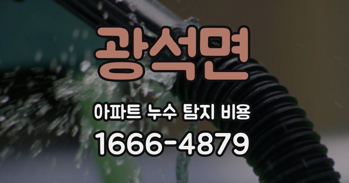 광석면 아파트 누수 탐지 비용