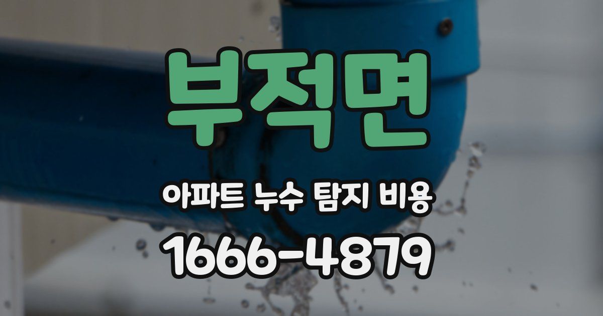 부적면 아파트 누수 탐지 비용