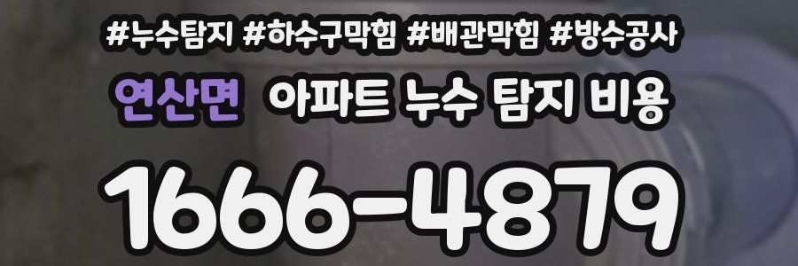 연산면 아파트 누수 탐지 비용