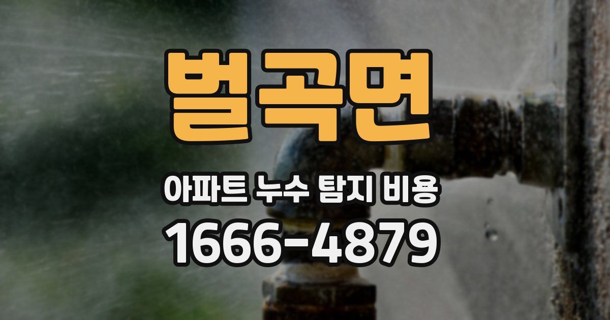 벌곡면 아파트 누수 탐지 비용