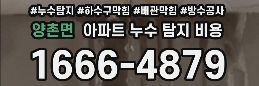 양촌면 아파트 누수 탐지 비용