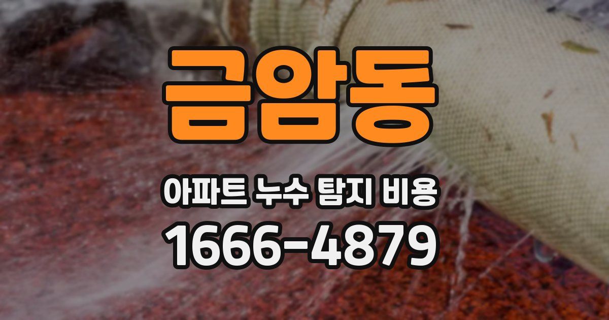 금암동 아파트 누수 탐지 비용