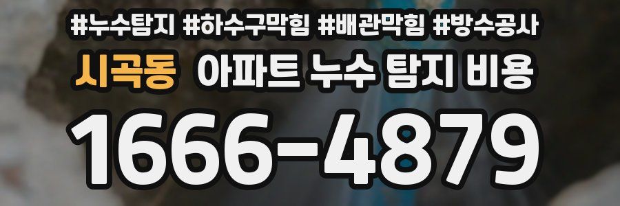 시곡동 아파트 누수 탐지 비용