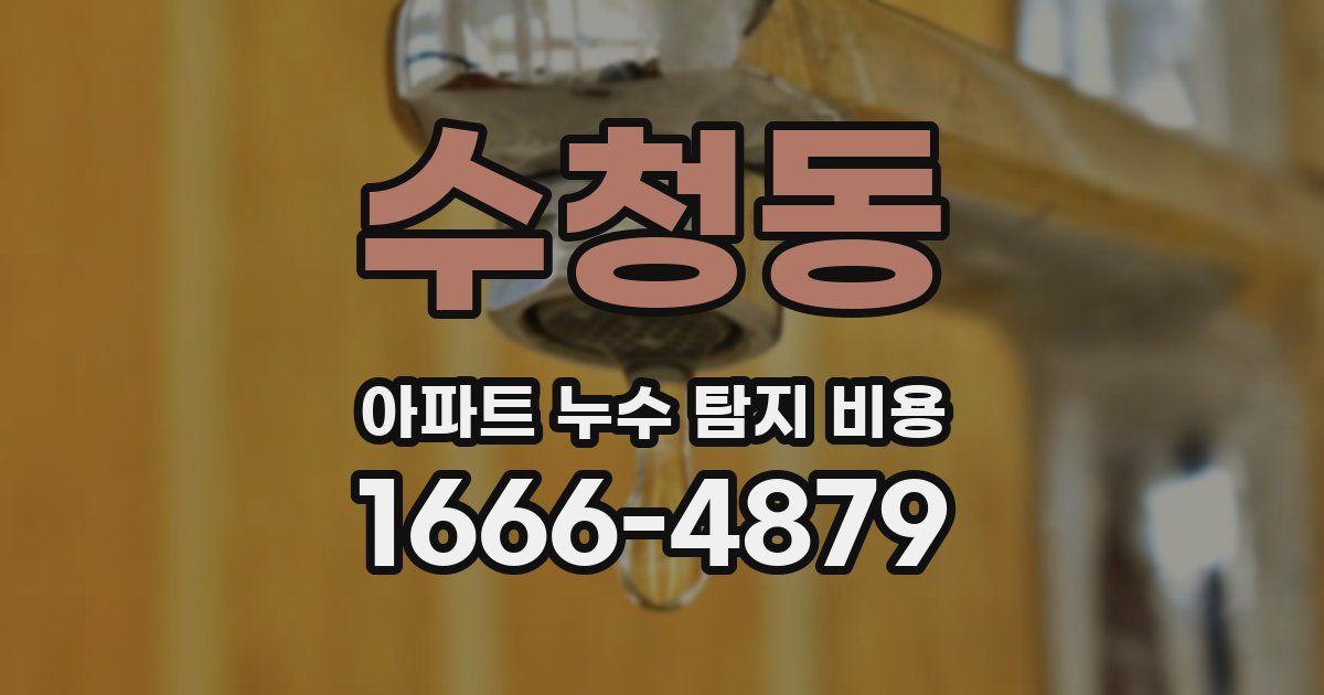 수청동 아파트 누수 탐지 비용
