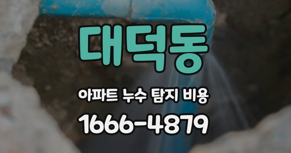 대덕동 아파트 누수 탐지 비용