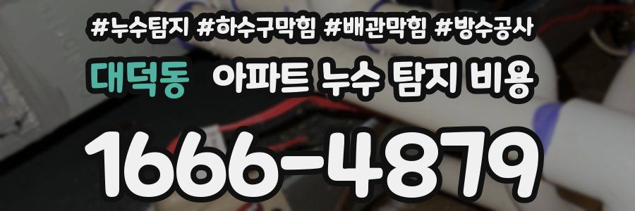 대덕동 아파트 누수 탐지 비용