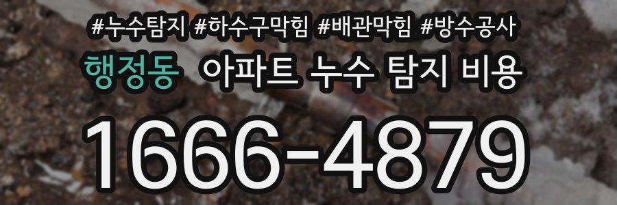 행정동 아파트 누수 탐지 비용