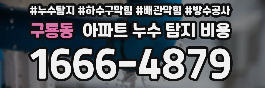 구룡동 아파트 누수 탐지 비용