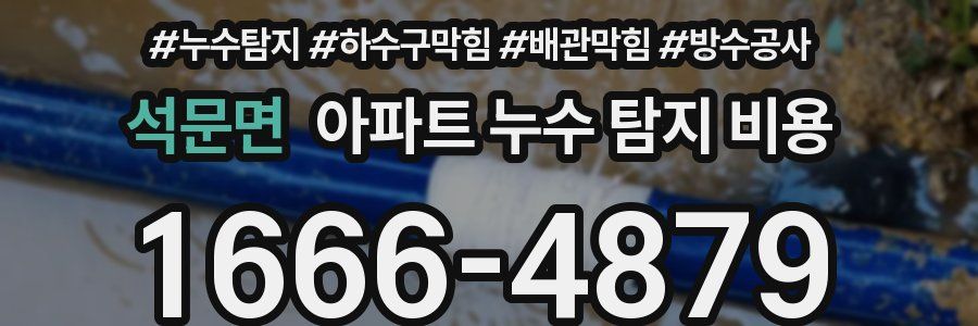 석문면 아파트 누수 탐지 비용