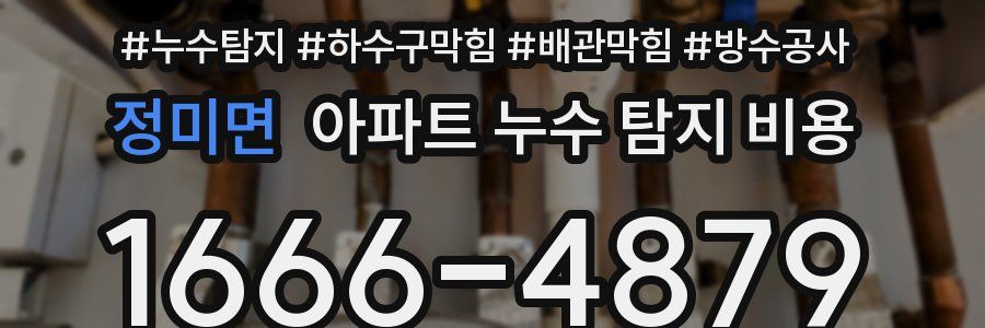 정미면 아파트 누수 탐지 비용