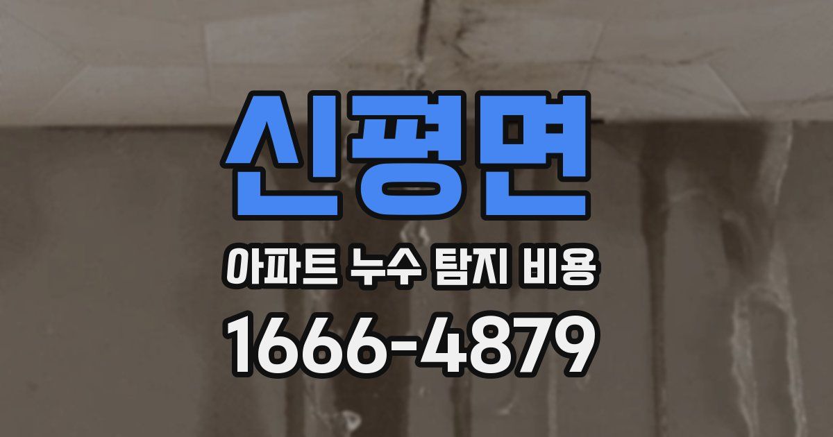 신평면 아파트 누수 탐지 비용