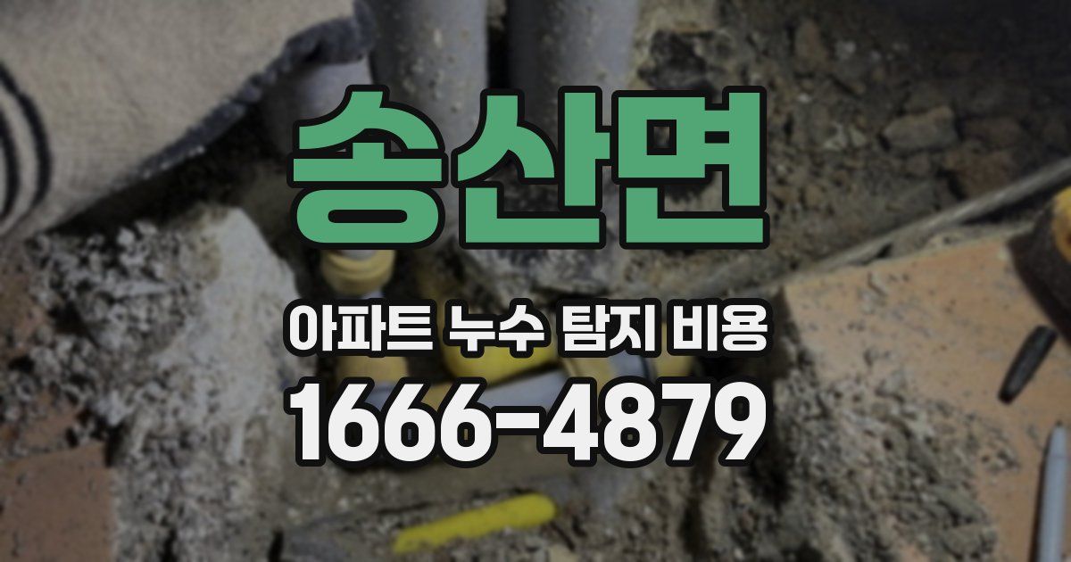 송산면 아파트 누수 탐지 비용
