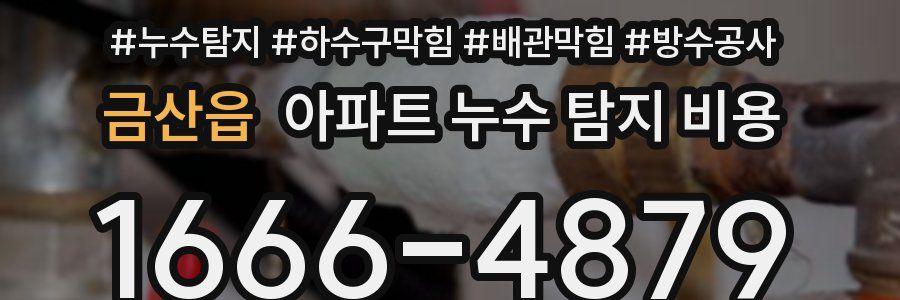 금산읍 아파트 누수 탐지 비용