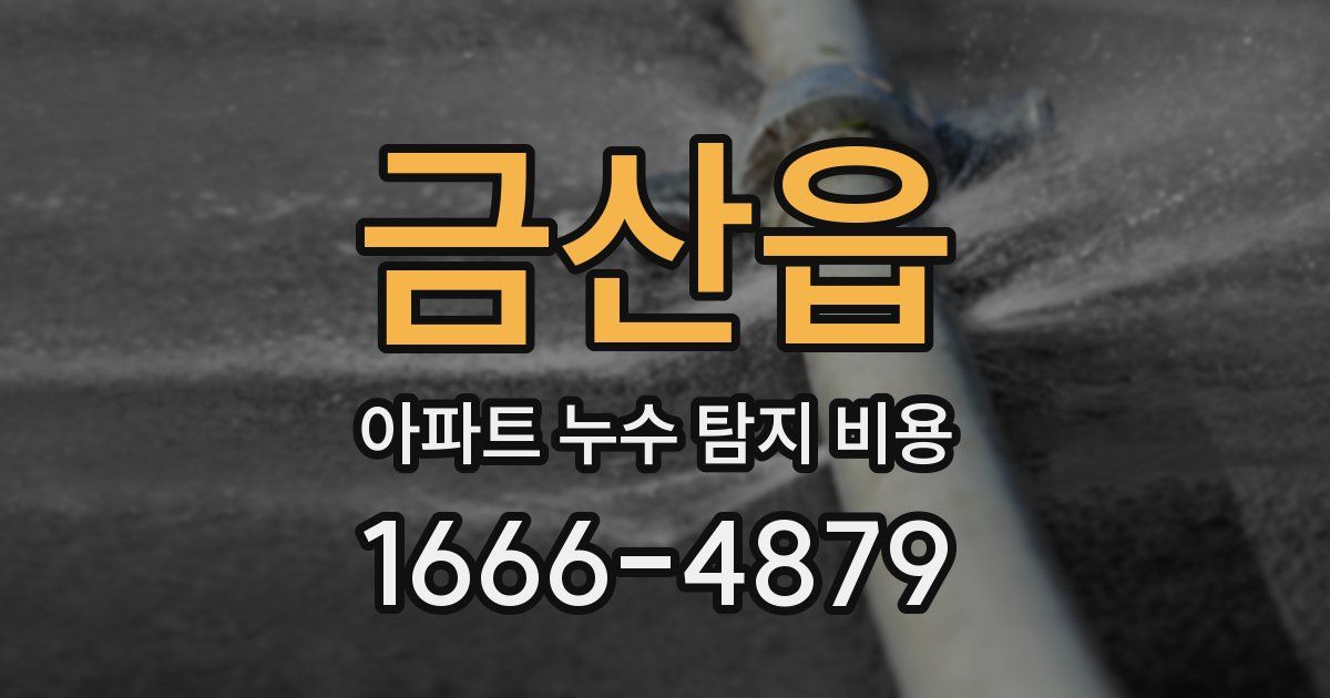 금산읍 아파트 누수 탐지 비용