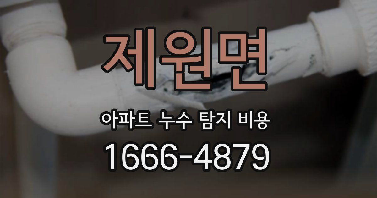 제원면 아파트 누수 탐지 비용