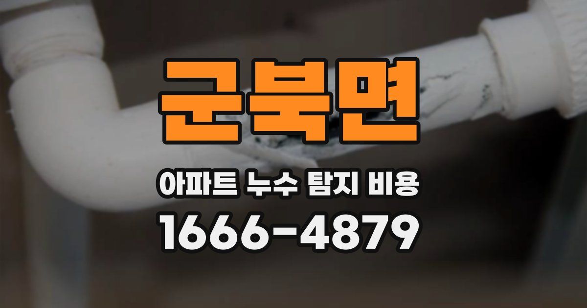 군북면 아파트 누수 탐지 비용