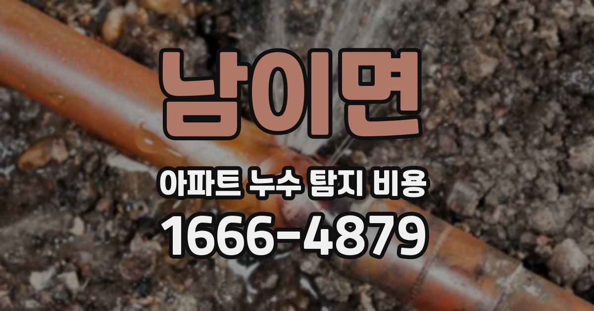 남이면 아파트 누수 탐지 비용