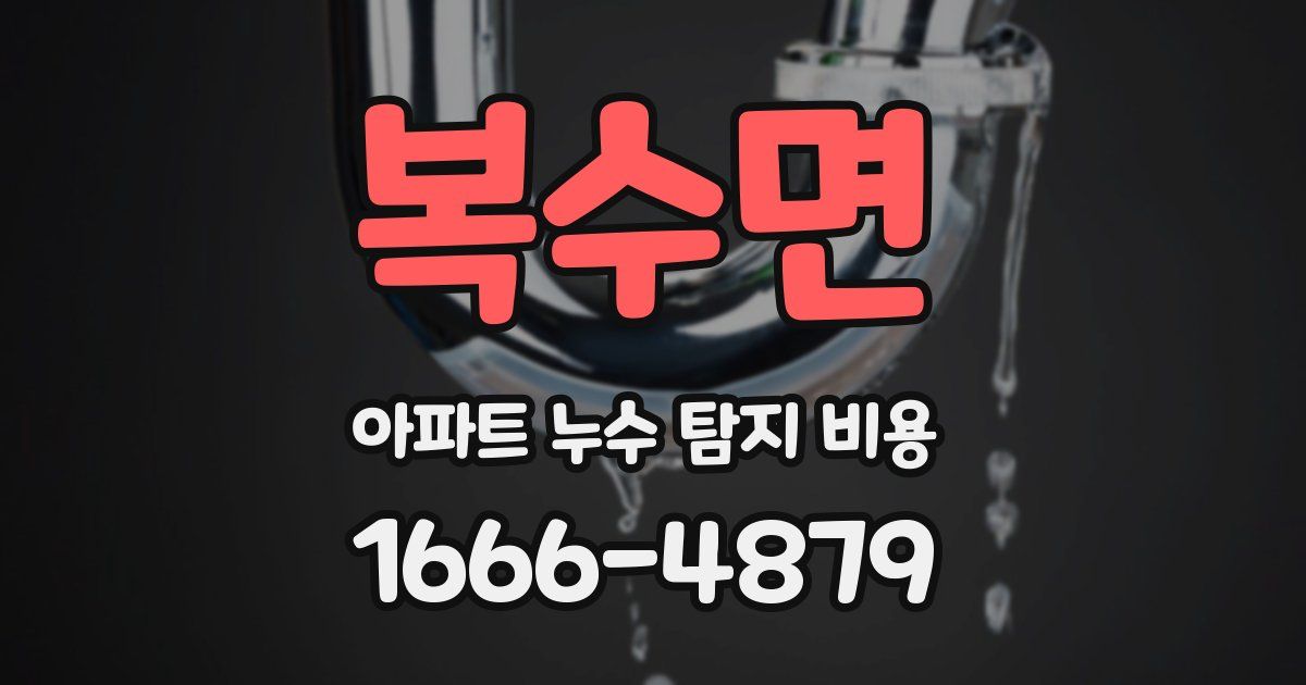 복수면 아파트 누수 탐지 비용
