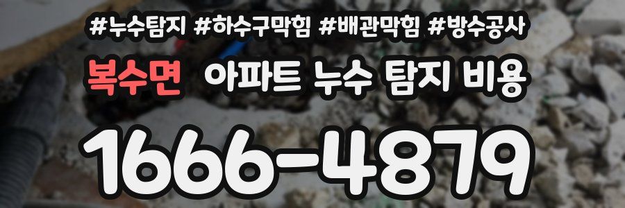 복수면 아파트 누수 탐지 비용