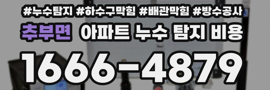 추부면 아파트 누수 탐지 비용