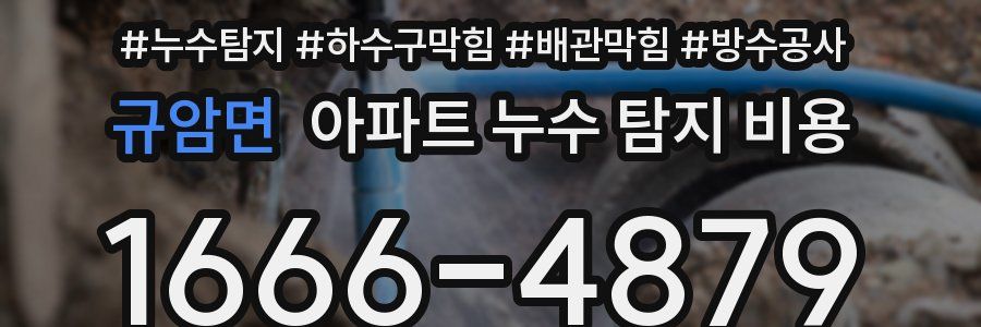 규암면 아파트 누수 탐지 비용