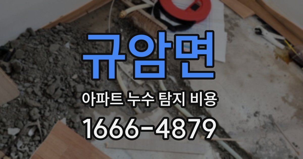 규암면 아파트 누수 탐지 비용