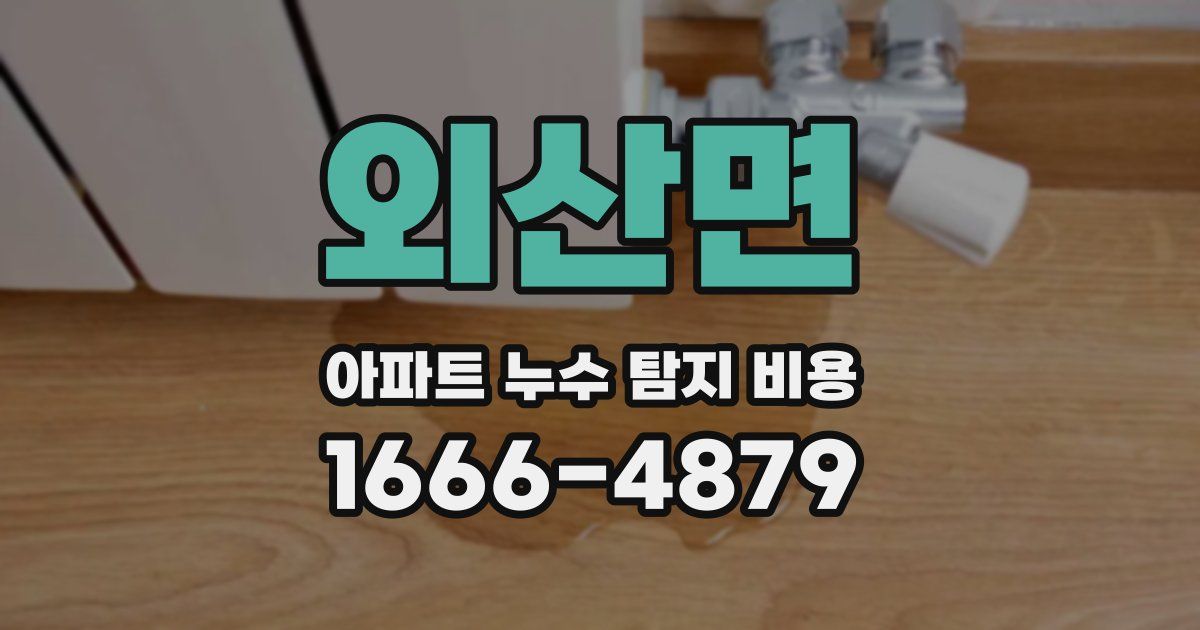 외산면 아파트 누수 탐지 비용