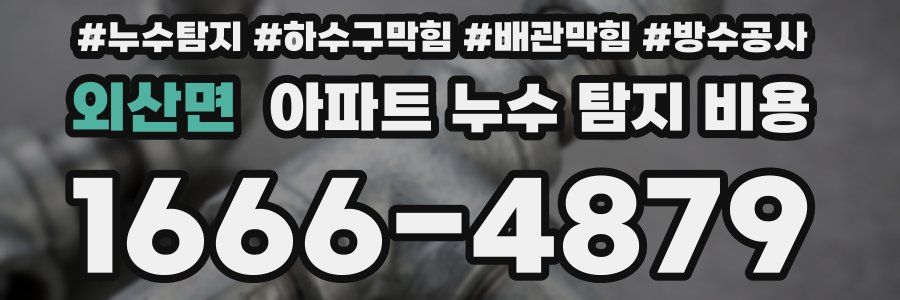 외산면 아파트 누수 탐지 비용