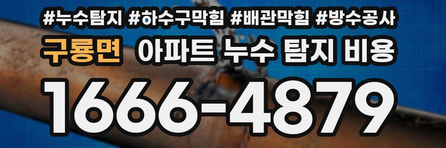 구룡면 아파트 누수 탐지 비용
