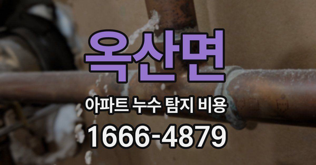 옥산면 아파트 누수 탐지 비용
