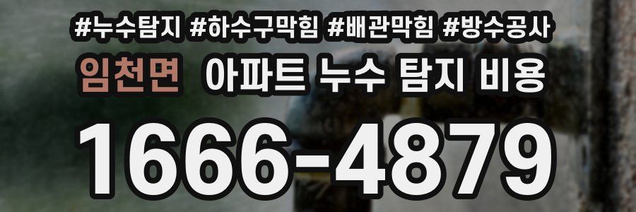 임천면 아파트 누수 탐지 비용