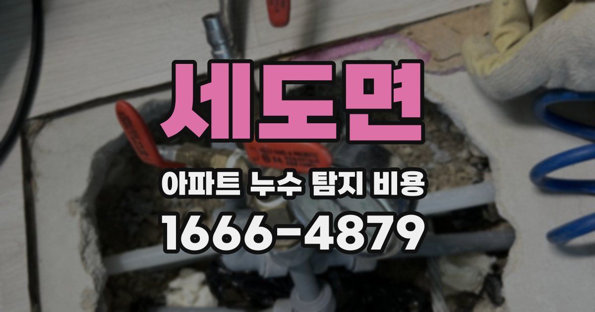 세도면 아파트 누수 탐지 비용