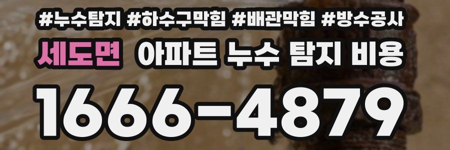 세도면 아파트 누수 탐지 비용