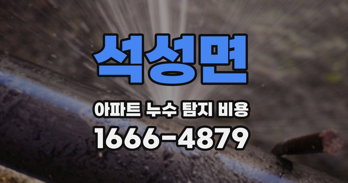 석성면 아파트 누수 탐지 비용
