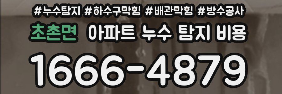 초촌면 아파트 누수 탐지 비용
