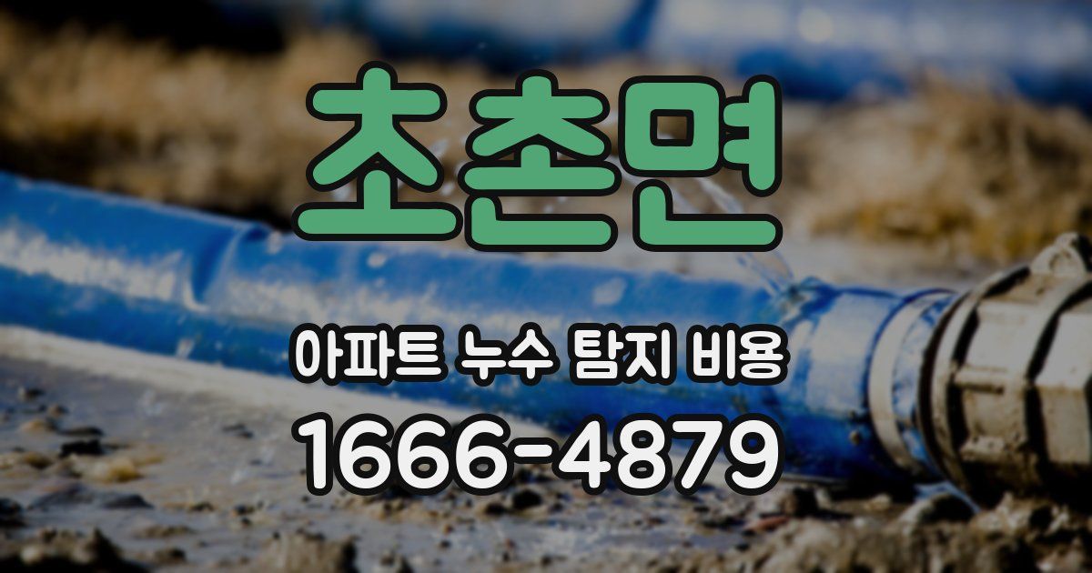 초촌면 아파트 누수 탐지 비용