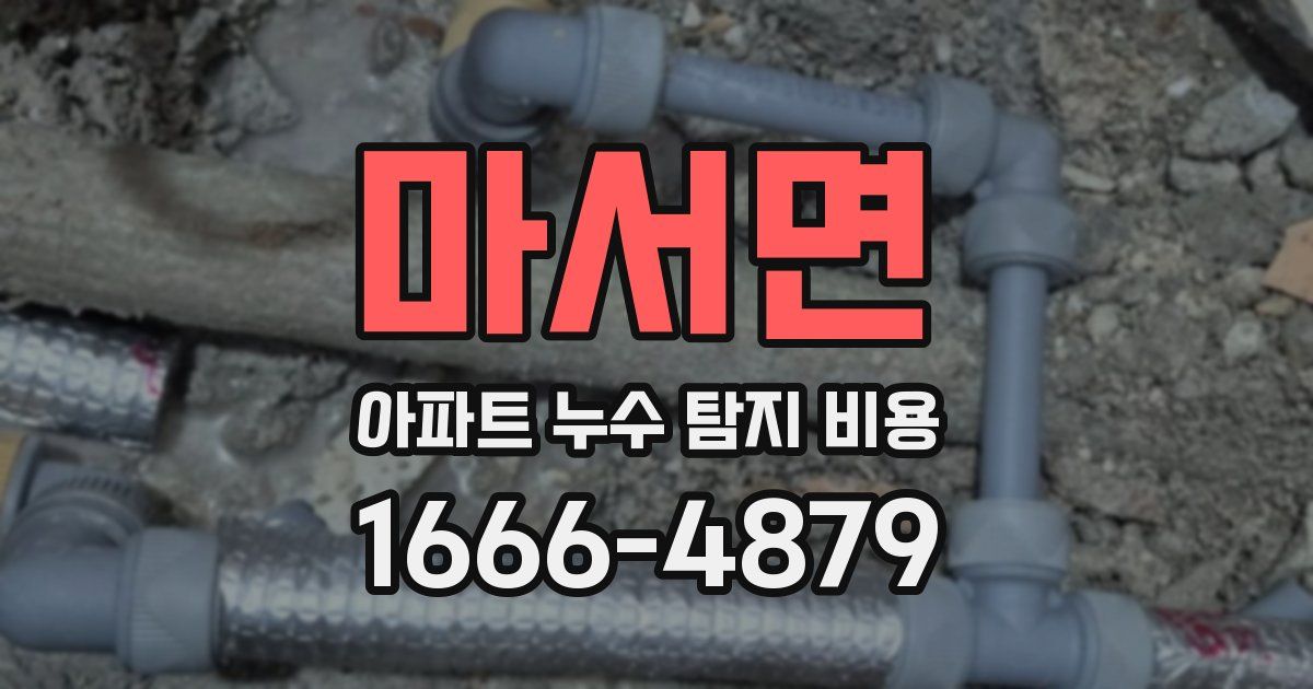 마서면 아파트 누수 탐지 비용